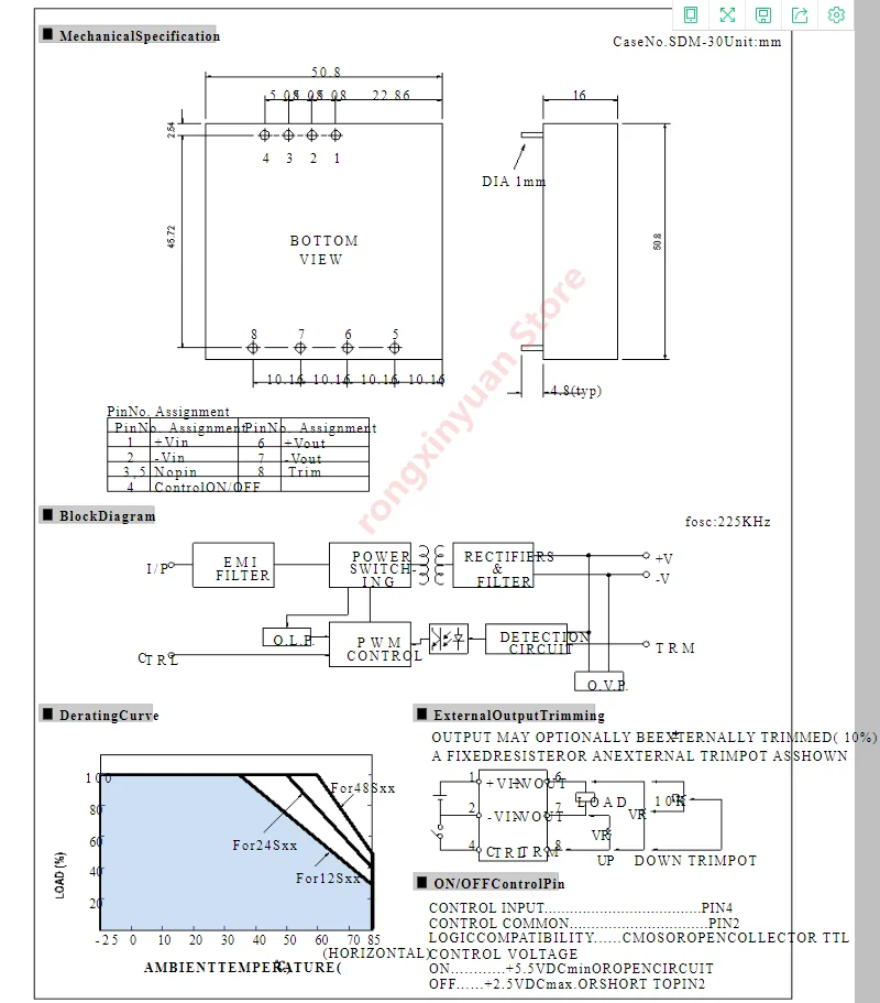 1 buah/lot SDM30-12S5 SDM30 30W DC-DC Output tunggal modul DC-DC catu daya 9.2 ~ 18V hingga 5V5A output tunggal 100% baru asli