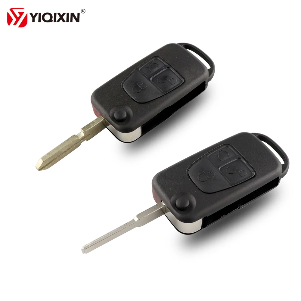 YIQIXIN Remote Key Shell For Mercedes Benz ML C CL S SL SEL Auto Car Key Housing Cover Case Fob 3 Buttons Flip Fold Uncut Blade