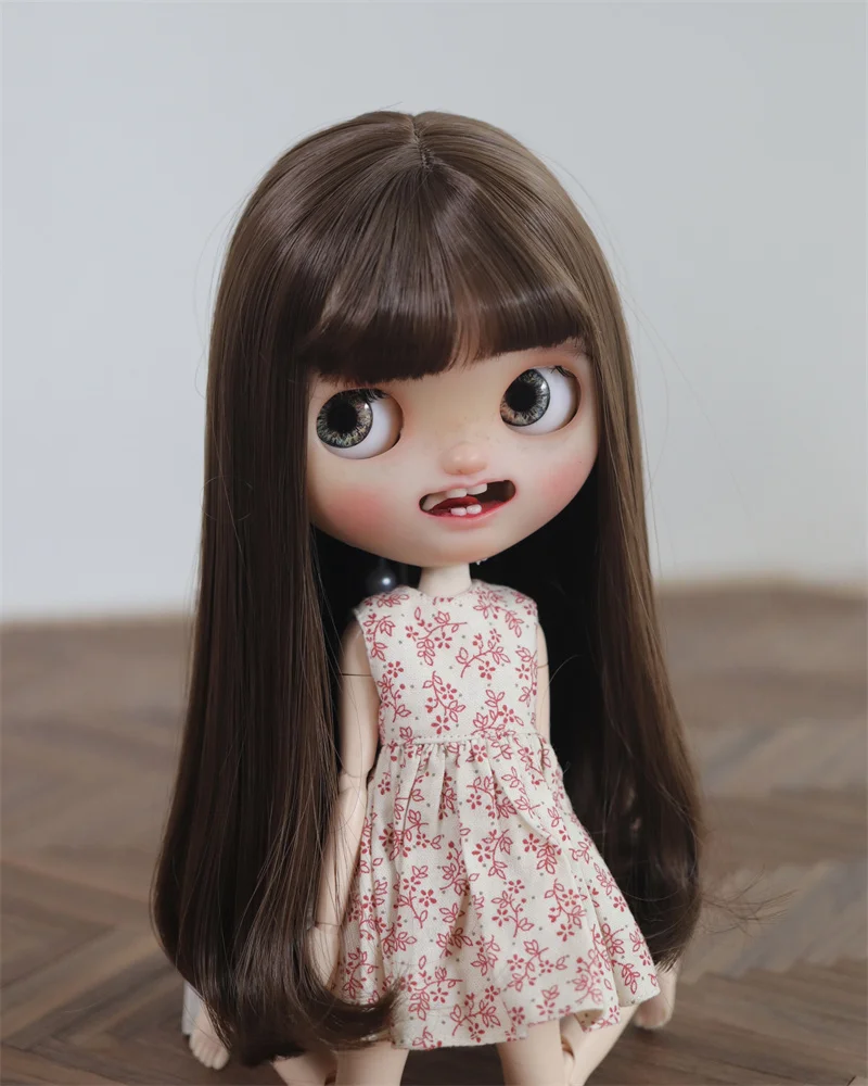 BJD doll wig suitable for Blythe size small cloth pear flower head high temperature silk multicolor wig doll accessories