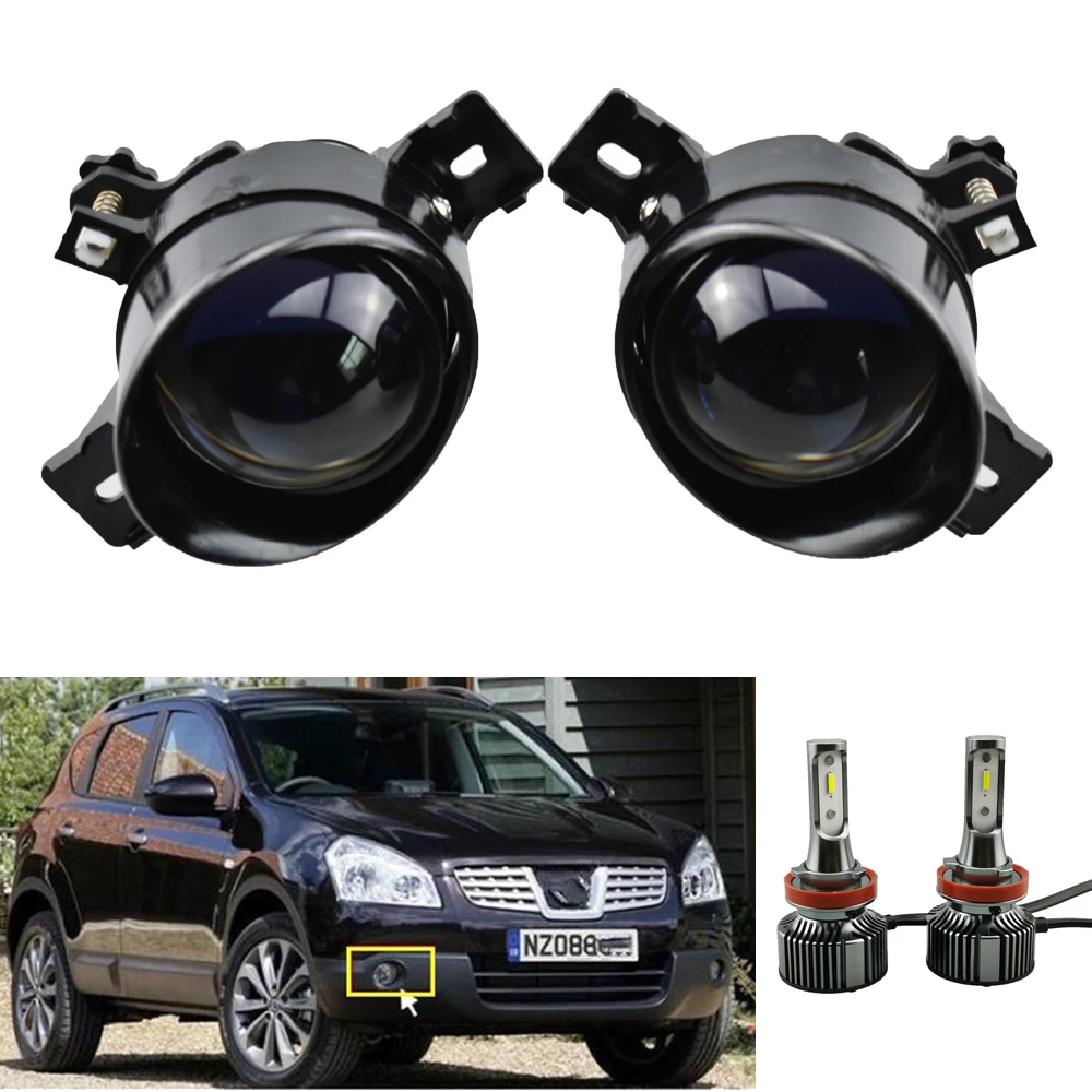 1 para świateł przeciwmgielnych LED HID 12V H11 do stylizacji samochodów Nissan Altima 2006-2017 Reflektor przeciwmgielny do Qashqai Dualis J10