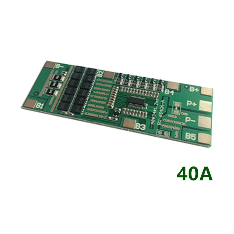 6S 40A 22V24V płyta BMS/płyta zabezpieczająca baterię litową ze zbalansowanymi elektronarzędziami oświetlenie słoneczne zintegrowany BMS