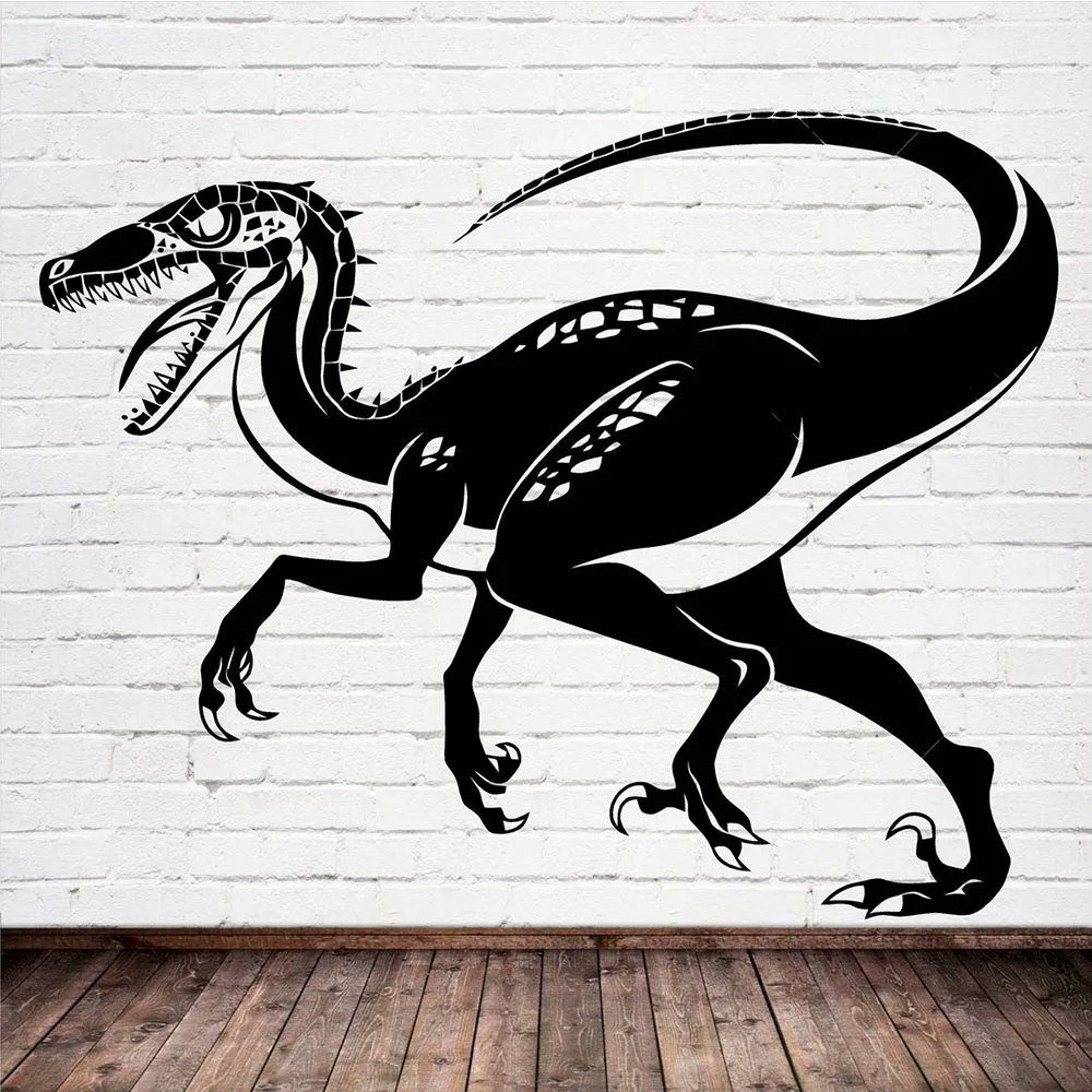 Velociraptor Stickers Home Decor Dinosaur Room Decoration Vinyl Wall Decal Jurassic Boys Playroom Posters Wallpaper P882