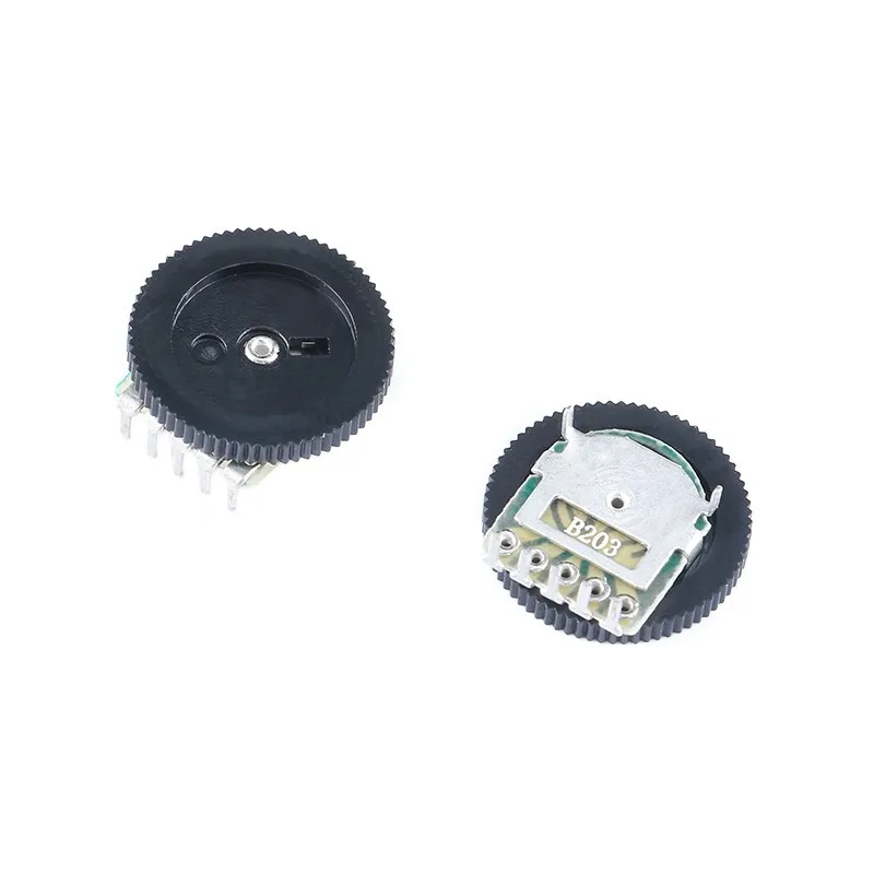 10pcs Double Gear Tuning Potentiometer B102 B103 B202 B203 B503 B1K B10K B20K B50K 100K 3Pin/5Pin 16*2mm Gear Dial Potentiometer