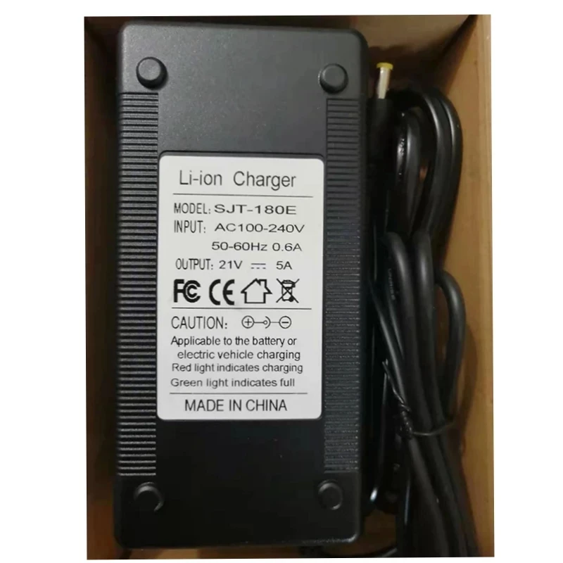 21V 5A lithium battery charger 5 Series 100-240V 21V5A battery charger for lithium battery with LED light shows charge state