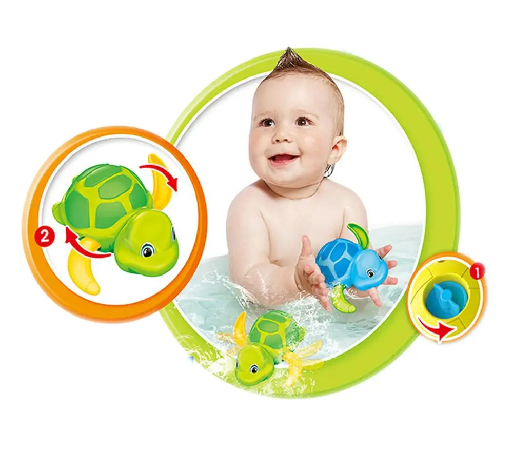 

Essential Random Color New born babies swim turtle wound-up chain small animal Baby Children bath toy jugetes playa bebes