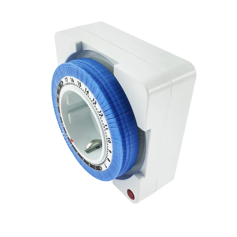 24 Hours EU Timer Switch Timer Plug in Mechanical Grounded Programmable Smart Countdown Switch Socket Indoor Auto Power off