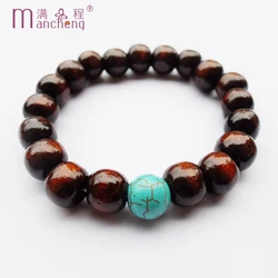 tiki rhinestones по 1 грн все 10MM Natural Turquoise Pulsera Hombre Wooden Buddha Bracelet Prayer Beads For Men Good Quality