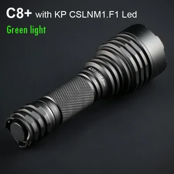 Comboio c8 plus lanterna com kp cslnm1.f1 luz verde linterna led tático caça lâmpada edc 18650 flash tocha trabalho latarka