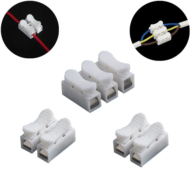 10pcs CH2 CH3 Wire Connector Voltage 250V Wiring Terminal Block Electrical Cable Connectors Quick Splice Lock