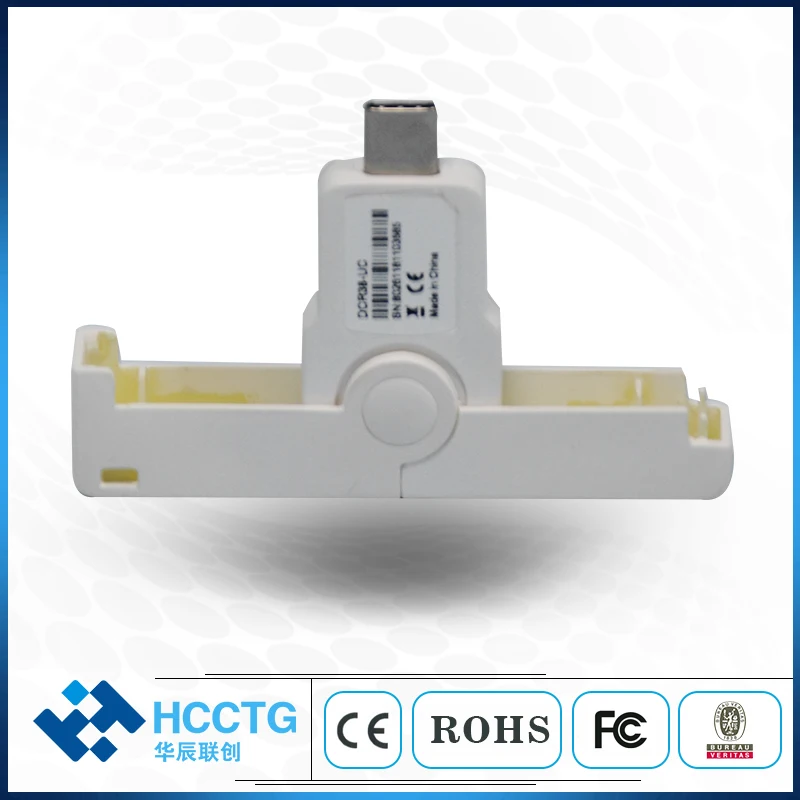 

USB Type C Connector Moblie White Smart IC Chip Card Reader T=0 T=1 Card Reader DCR38-UC