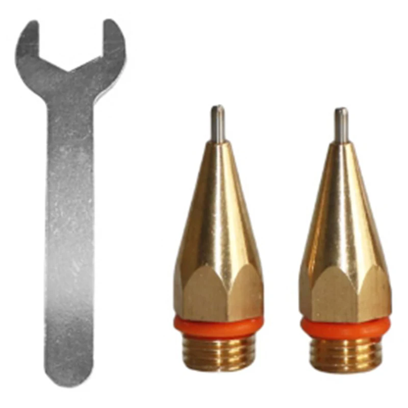 

2Pcs 1Mm Aperture Diameter Hot Melt Glue Nozzle 1.0X40Mm Copper Nozzle With Nozzle Wrench Interchangeable Nozzle Parts