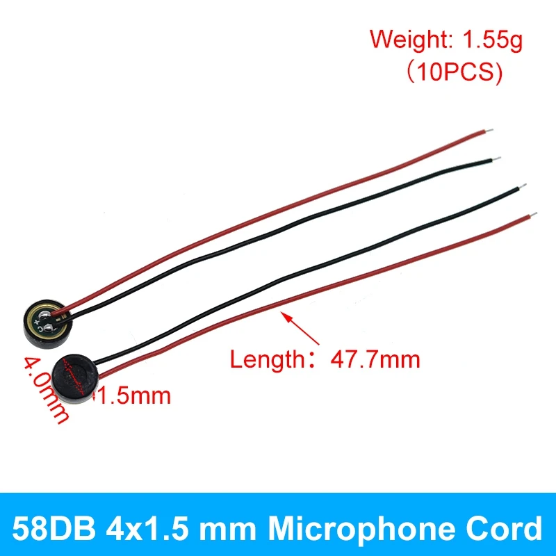 TZT 10 Stück Sortierte Elektret-Mikrofone mit 2-Pin-Anschluss 9x7mm 9767 6x5mm 6050 6x2.2mm 6022 4.5x2.2mm 4522 4x1.5mm 4015 – Detail 21