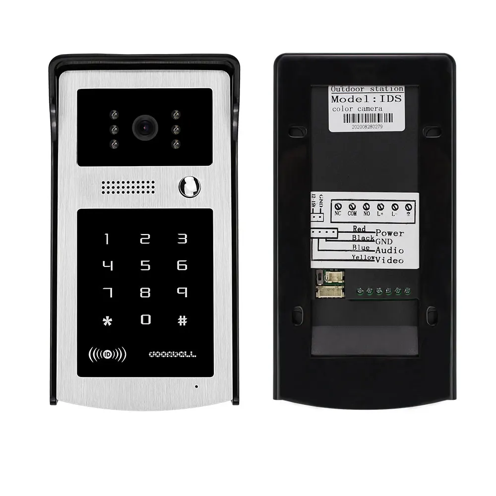 Home Wired Video Intercom System RFID Password Video Door Phone 7'' Color Screen Monitor Outdoor Camera Night Vision 100 Meters
