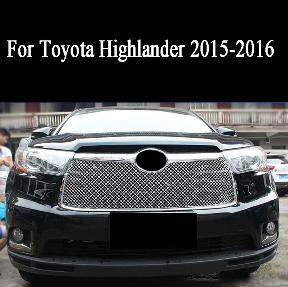 Stainless Steel Car Front Anti-insect Grille Grill For Toyota  Highlander 2009 2010 2011 2015 2016