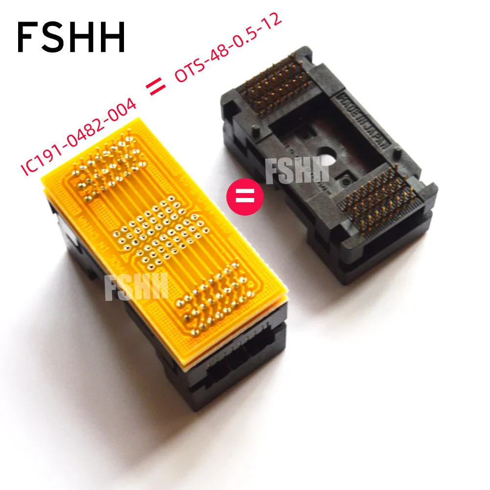 IC191-0482-004 em vez de OTS48-0.5-12 IC354-0482-031 soquete de teste 0.5mm TSOP48 soquete NAND FLASH chip soquete de teste
