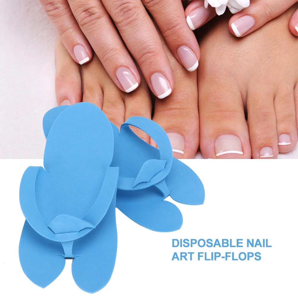 

12 Pairs Disposable Slippers Spa Pedicure Sandals Foam Pedicure Slippper Nail Art Salon Home Travelling Environmental Flip-Flops