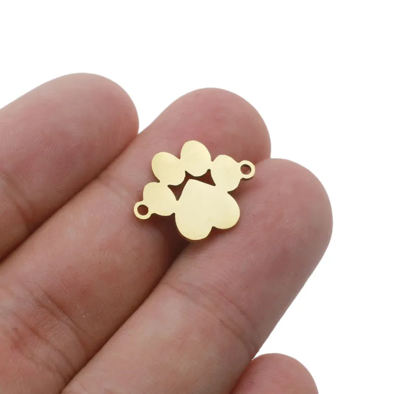 5 cái/lốc Thép không gỉ Charm Kết Nối cho DIY Trang Sức Làm Gấu Chó Thú Cưng Paw Hạt Trang Sức Phát Hiện Làm Phụ Kiện