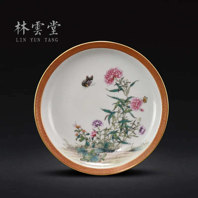 

Lin Yuntang's hand-painted butterfly, peony and enamel ornaments