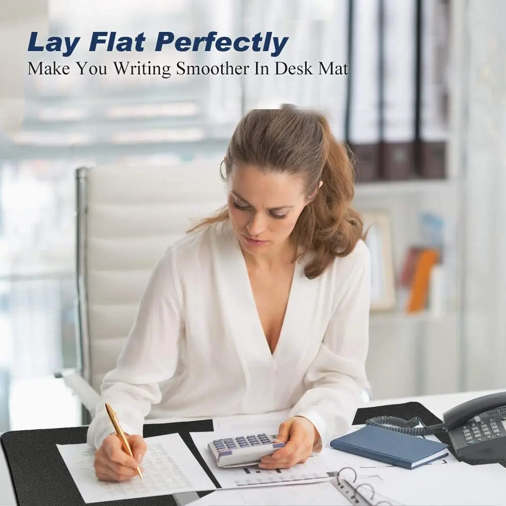 Dual Sided Desk Pad, Waterproof Leather Office Desk Mat, PU Mouse Pad, Desk Cover Protector, Desk Writing Mat (90cmx45cm)