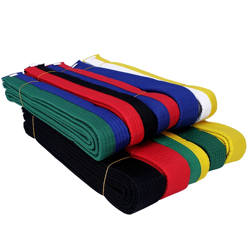 Good quality cotton Taekwondo belts black Red Green Yellow belt Karate Judo Belt karate 10 Levels professional TKD belts 250cm