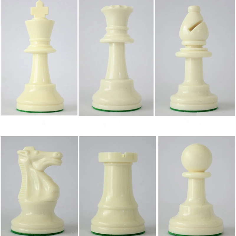 Chess Game Set International New Standard Competition King 97mm(3.82inch) Large Plastic Chess Set with Chessboard 4 Rear Game