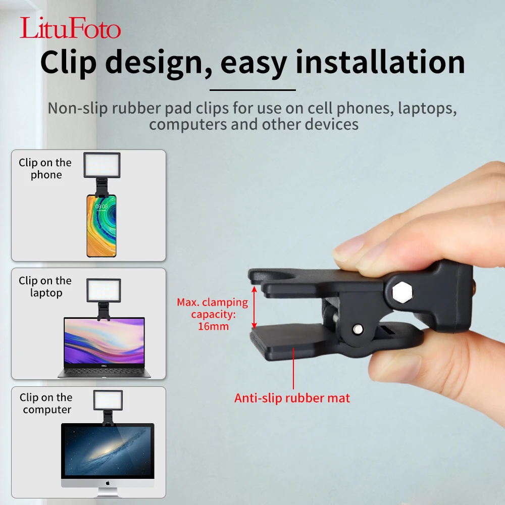 LituFoto B3 Multifunction Lamp Clip ,load-bearing 350g Belt 1.4