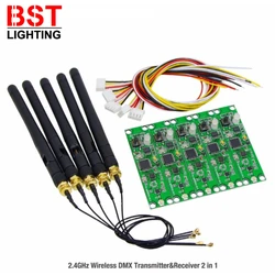 2.4Ghz DMX512 Wireless Transmitter Receiver PCB 2 in 1 PCB Board With Antenna LED Controller WIFI Receiver For DMX Stage Light