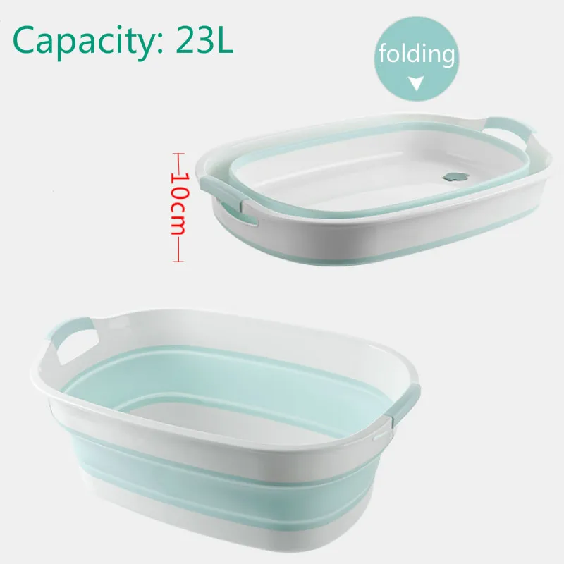 Portable Folding Basin Large Household Folding Laundry Bucket Silicone PP Intelligent Sensing Temperature Storage mx11201121