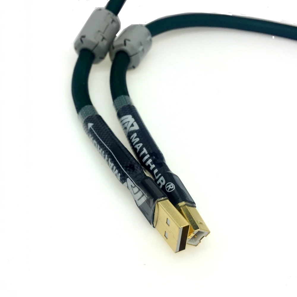 

HIFI Pure copper matihur 4-core silver plated USB cable A-B a to B digital audio Macintosh hi fi