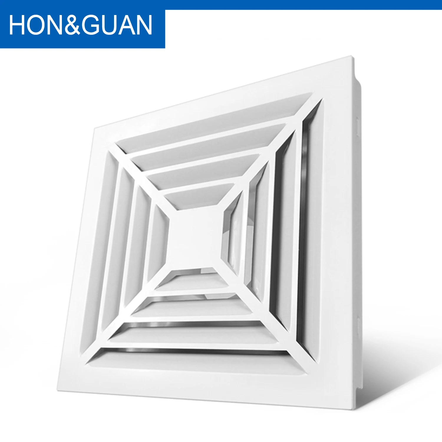 

Hon&Guan Aluminum Alloy Duct Grill Wall Ceiling Vents 100mm 150mm Square Diffuser External Extractor Cover Home Ventilation