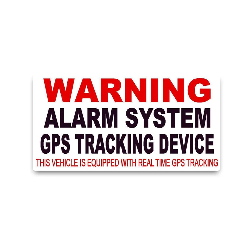 

1 Pcs Red Warning Vehicle Equipped with Real Time GPS Tracking Decals PVC Car Sticker 13.6*7CM