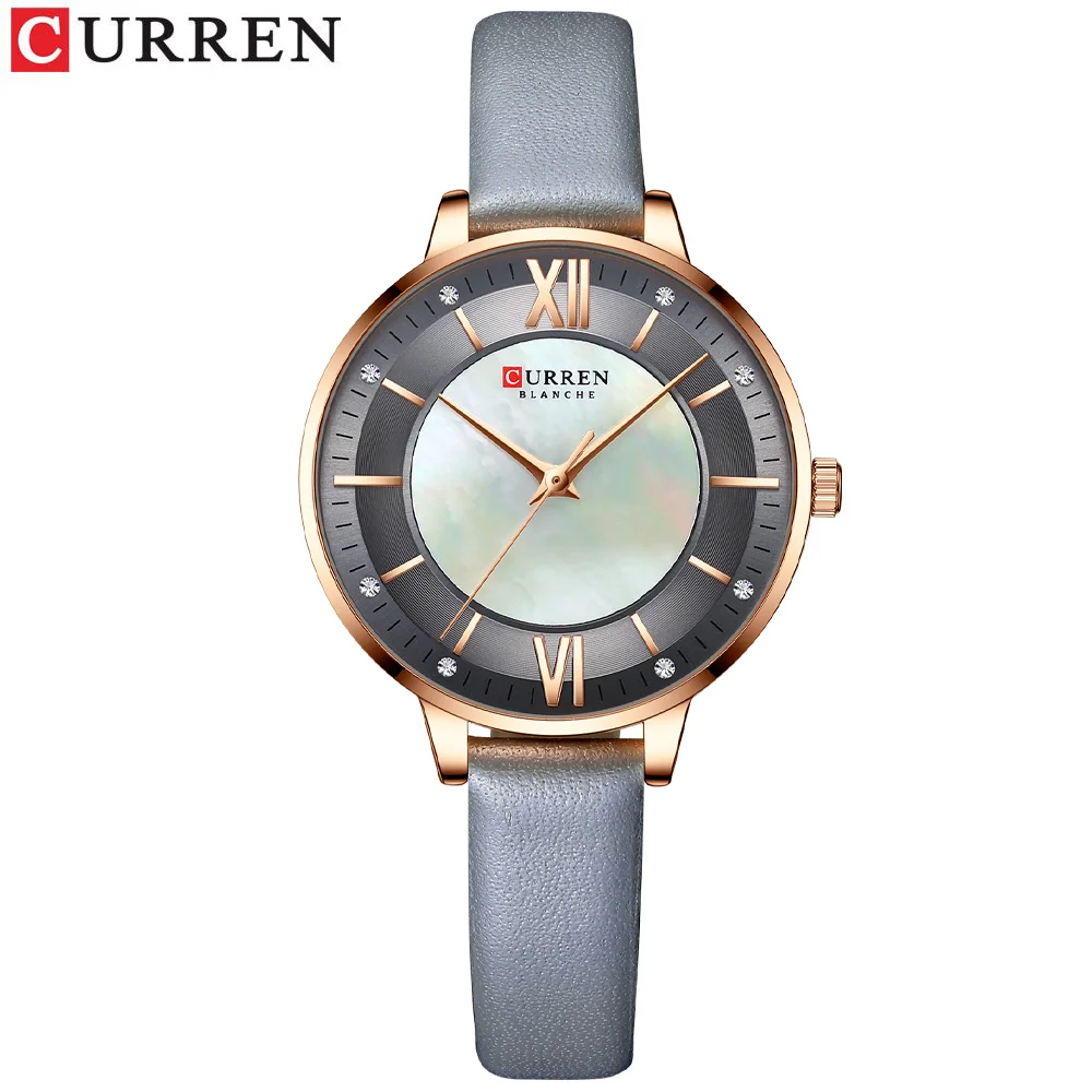 CURREN Marken-Damenuhren 2021, luxuriöse, elegante Damen-Armbanduhr mit Lederarmband, Königsblau, Часы Жukusadda 9