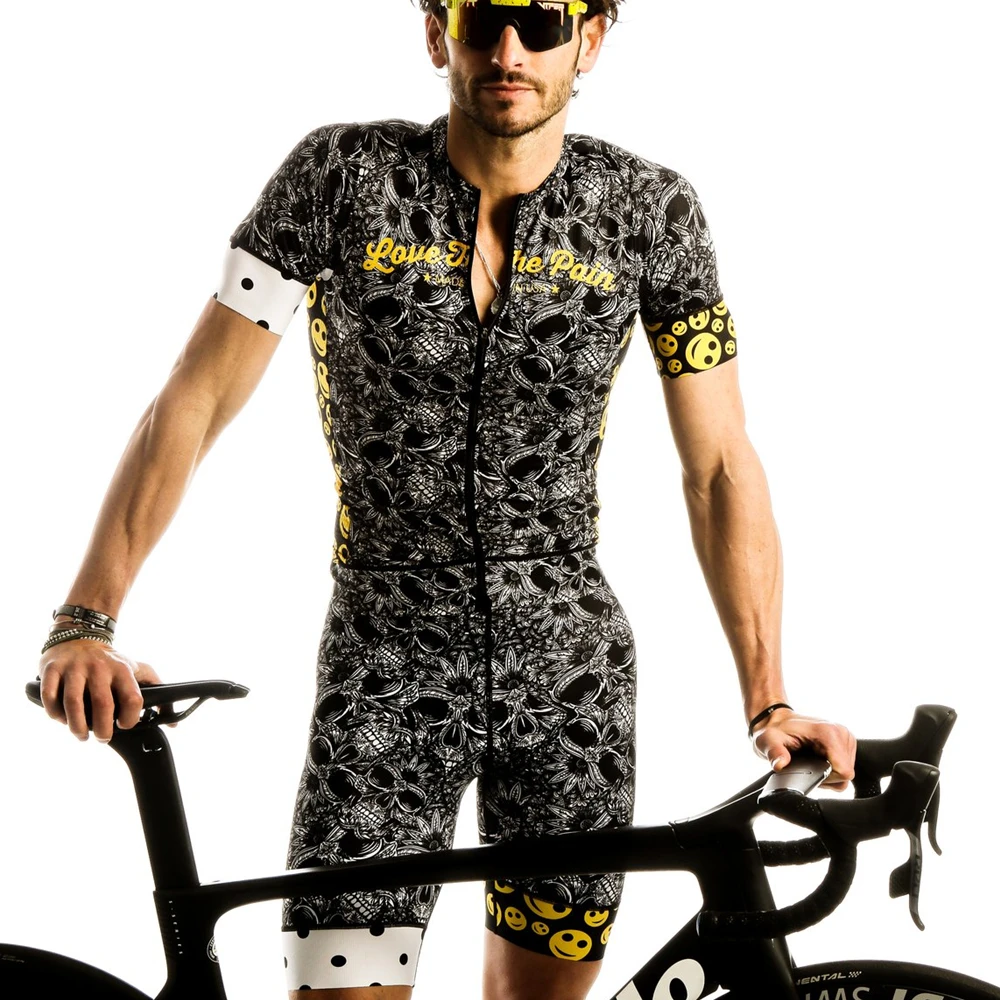 Love The Pain Cycling Jersey Set para hombres, Outdoor MTB Jersey, Bib Shorts Sets, Cycling Running Clothing Outfit, Summer