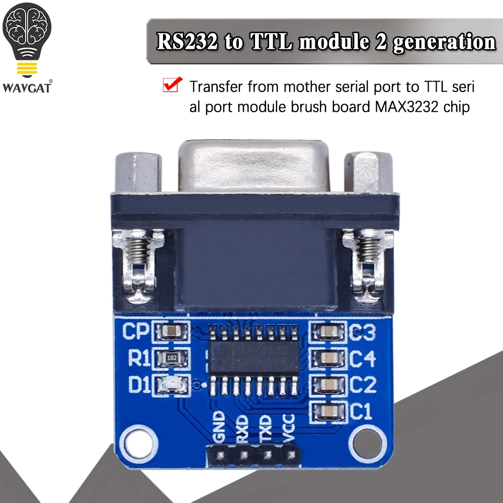 MAX3232 Moduł konwertera portu szeregowego RS232 na TTL Złącze DB9 MAX232 dla Arduino