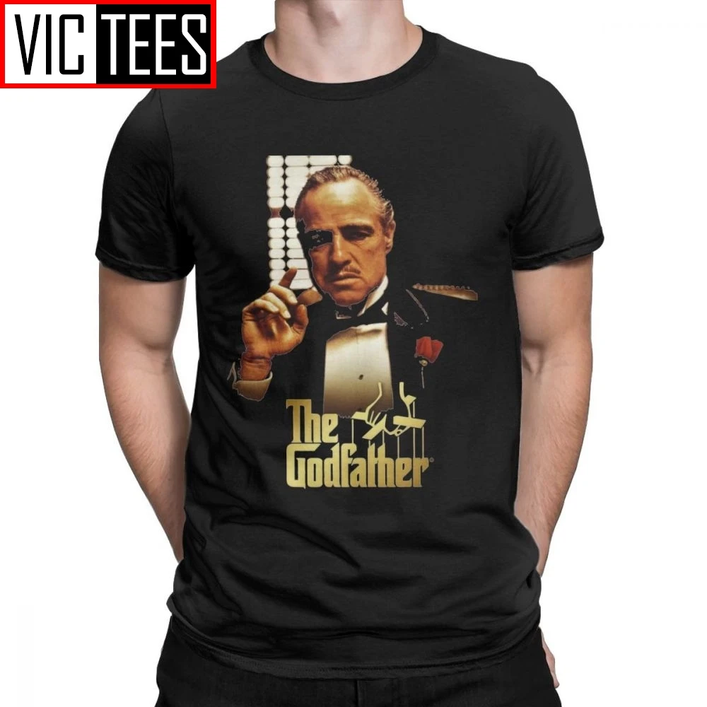 Man Fun The Godfather T-Shirt Men Pure Cotton T Shirts Tees Gift Idea Clothing for Male