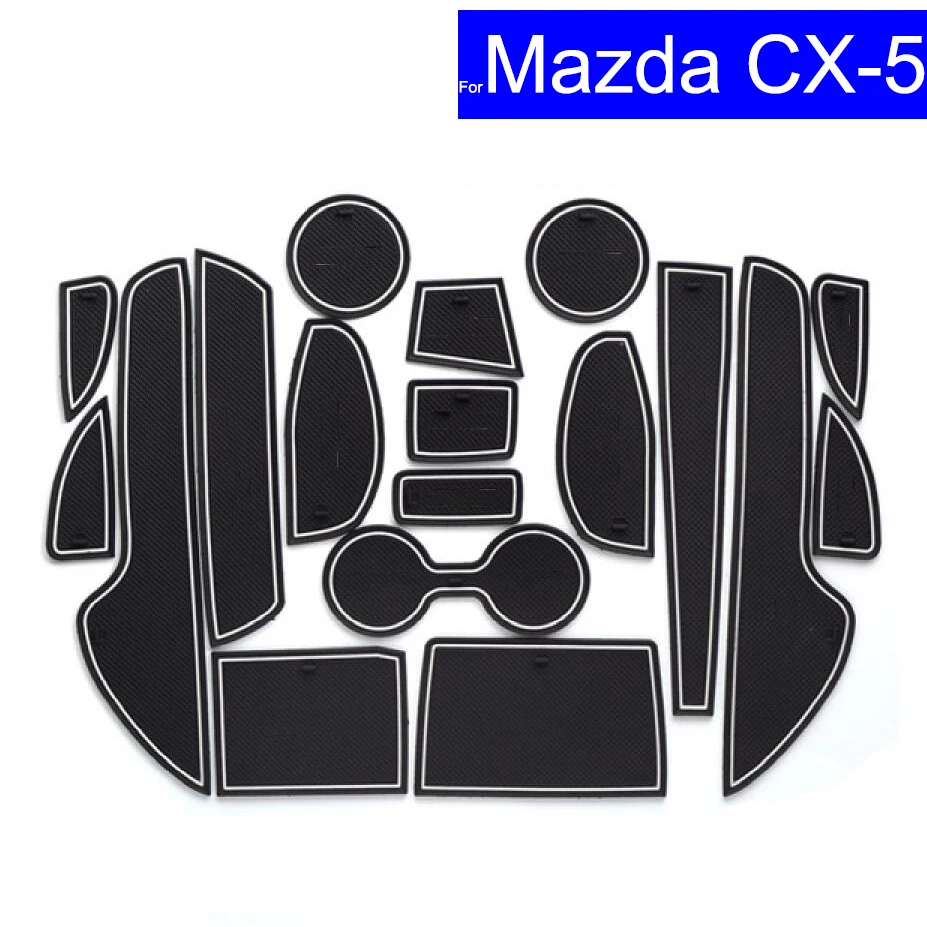 Non-slip Car Door Gate Slot Mats Carpets Position Cup Holder Pads For Mazda CX-5 2013 2014 2015 Door Groove Mat