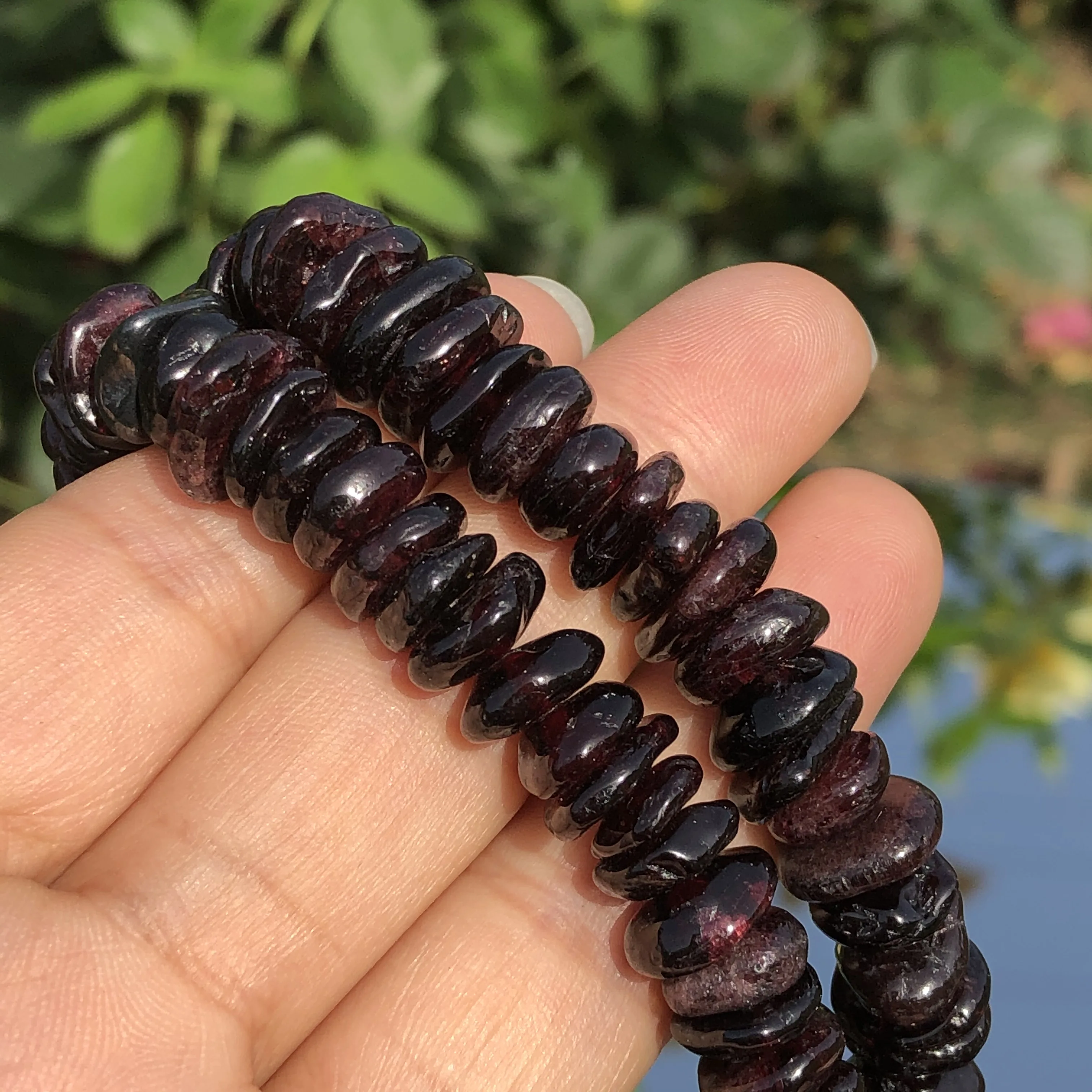 8-12mm Natural Pomegranate Stone Freeform Dark Red Garnet Dondelle Chips Beads For Jewelry Making DIY Bracelet Necklace 15\