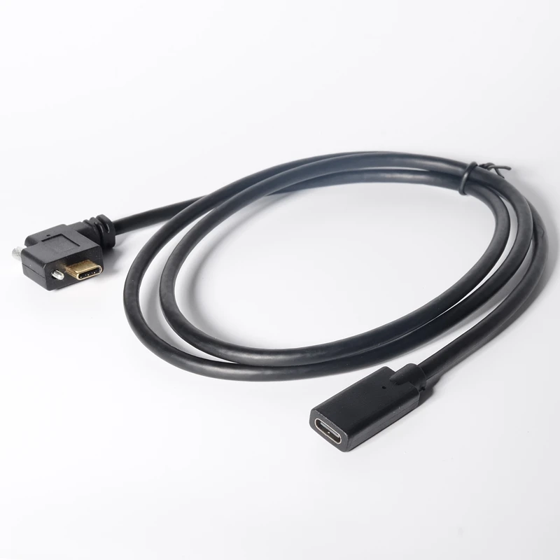 Góc 90 Độ USB Type C Cáp Nối Dài bảng Điều Khiển Gắn Khóa Vít USB-C Với Sợi Dây Cáp Nối Dài Cho Công Nghiệp Camera