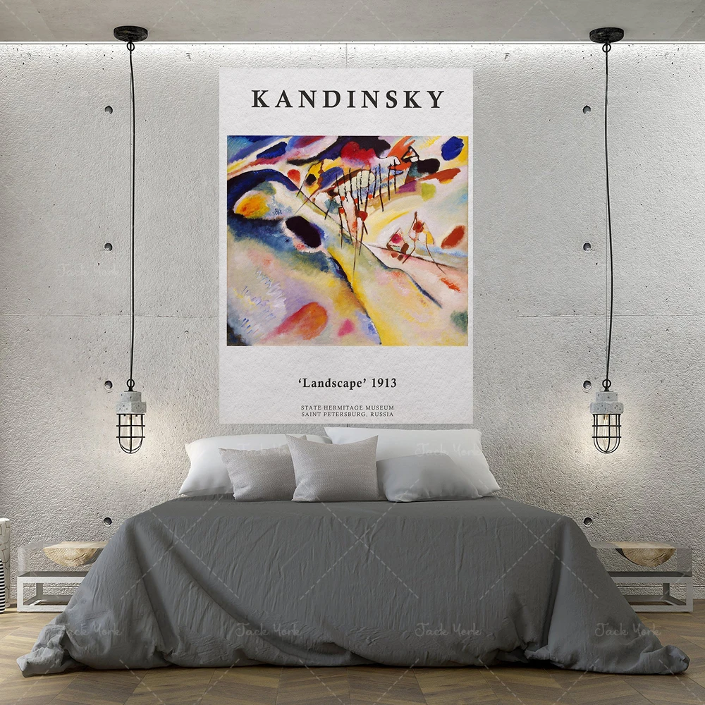 Kandinsky Landscape, Wassily Kandinsky Vintage Exhibition Poster, Vintage Exhibition Print, Home Decor, Kandinsky 1913