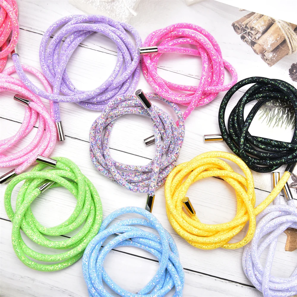 138cm Glitter Sequins String Hoodie Drawstring Soft Tube Trimming Cord Clothing Curtain Tieback Rope DIY Shoes Hats Accessories