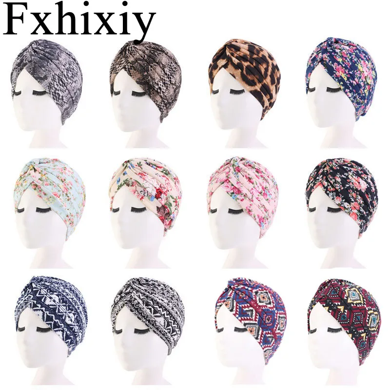 

New Floral Print Cotton Turban Hat Bandana Scarf Cancer Chemo Beanies Headwrap Caps Sleep Cap for Women Bonnet Flower Head Wrap