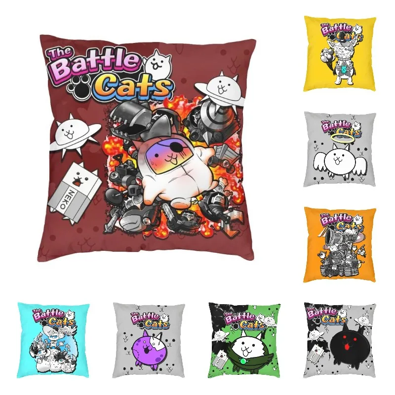 Guardians Subterra Battle Cats Gaming Cushion Covers Kitten Soft Velvet Cute Pillows Case for Sofa