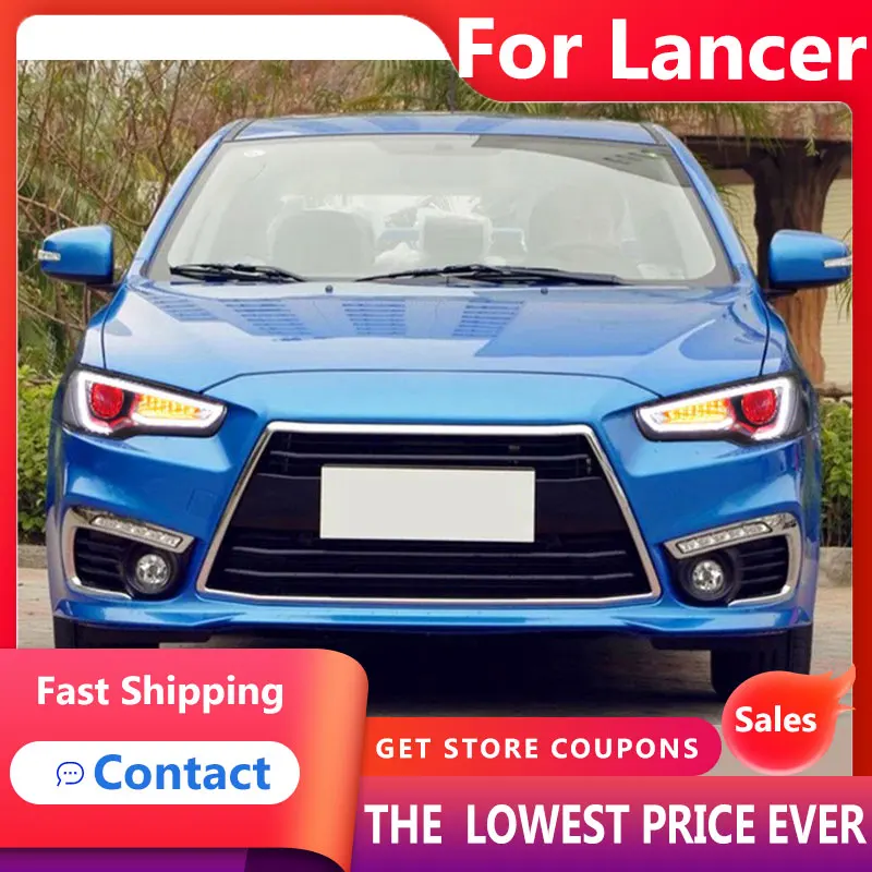 

HANA для Mitsubishi Lancer передние фары 2008-2019 Lancer EX Светодиодные фары DRL Hid вариант фары аксессуары