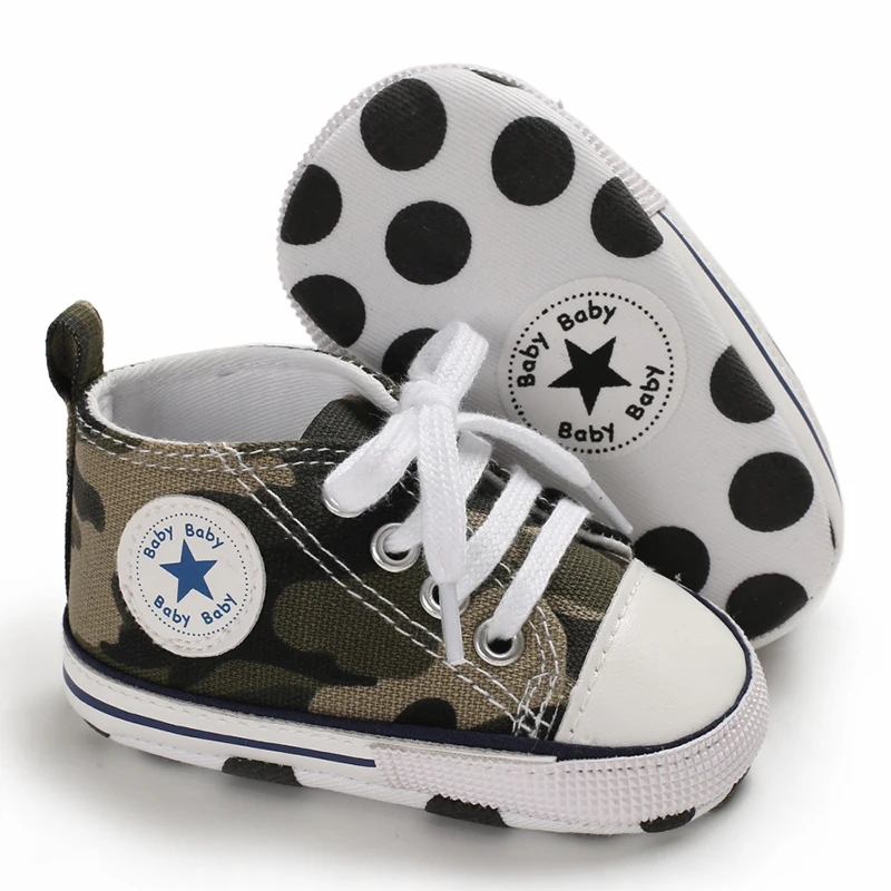 Canvas-Turnschuhe für Babys, Jungen und Mädchen, Lauflernschuhe für Kleinkinder, rutschfest, weiche Sohle, klassische Schuhe für Neugeborene, 0–18 Monate – Detail 22