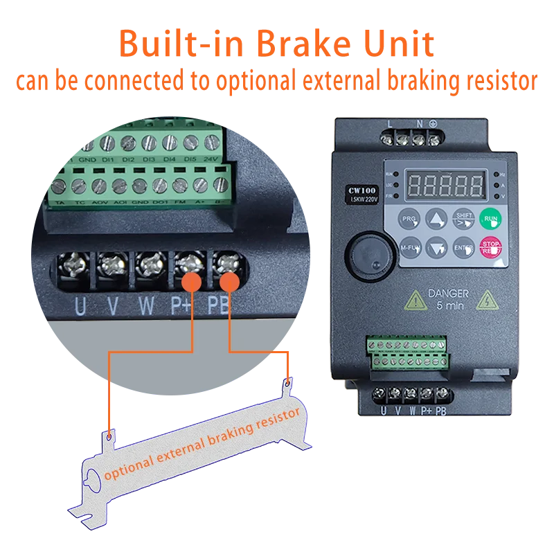 Imagem -03 - Conversor de Frequência Variável para o Inversor do Controle de Velocidade do Motor Entrada Phase Saída ph 2hp Mini Vfd 1.5kw 220v Econômico