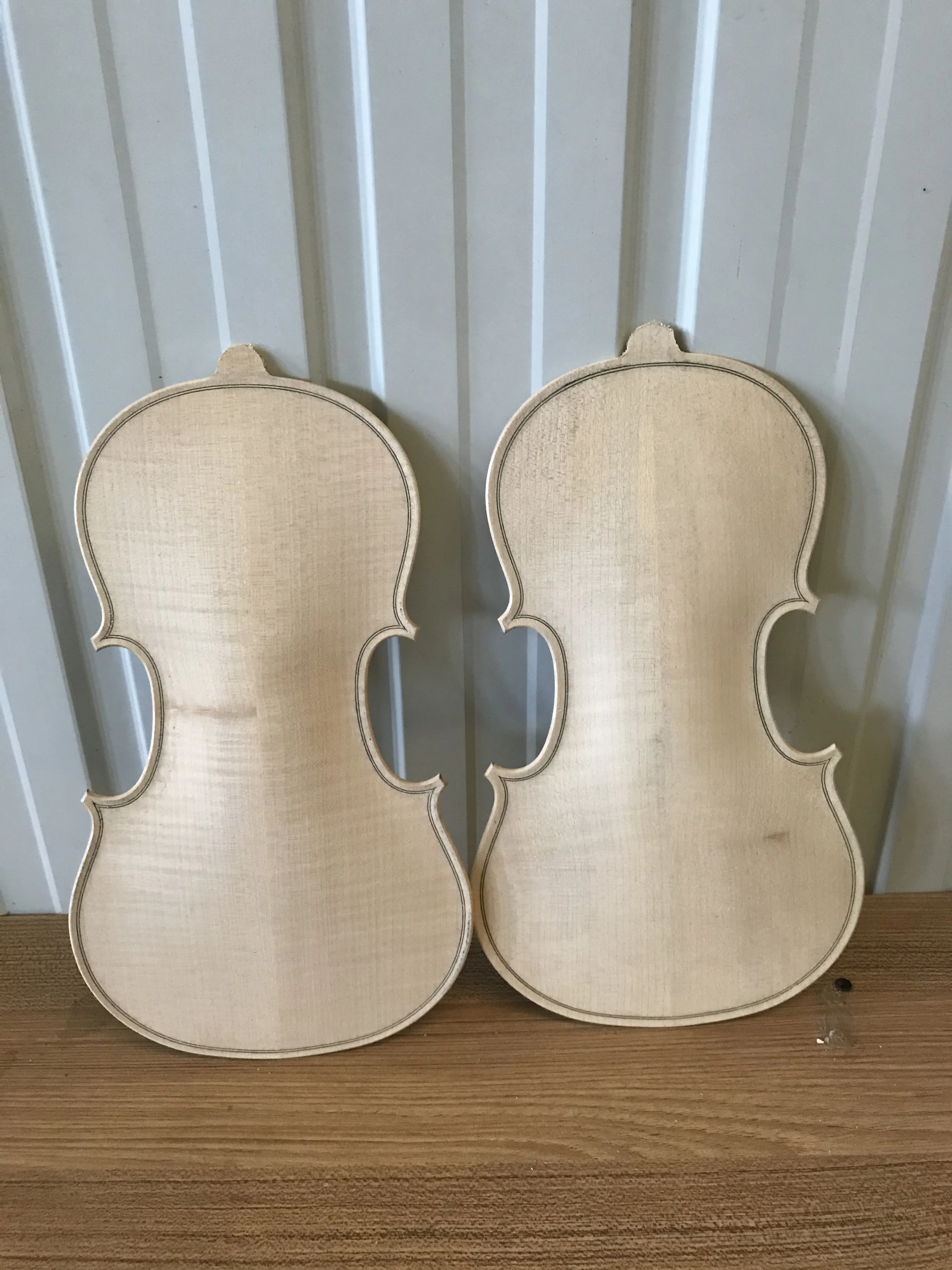 Handcraft Violin Body Backplate, Unfished Fiddle, Maple Topboard, 1/4, 1/2, 3/4, 4/4, 1Pcs