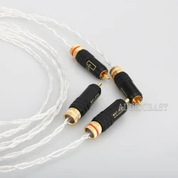 New OCC Silver Plated RCA Interconnect Cable Stereo Hi-Fi Audio Analogue Lead RCA TO RCA Audio Cable Phono RCA HIFI For CD/AMP