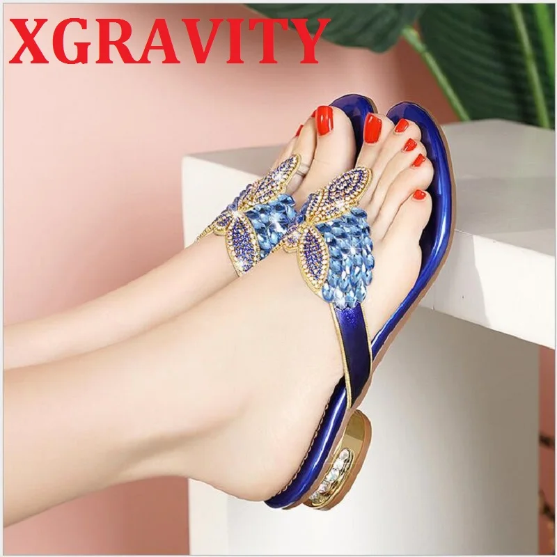 

Crystal Flip Flops Girls Casual Slippers Sexy Summer Rhinestone Design Women Sandal Hot Ladies Genuine Leather Shoes Girls B018