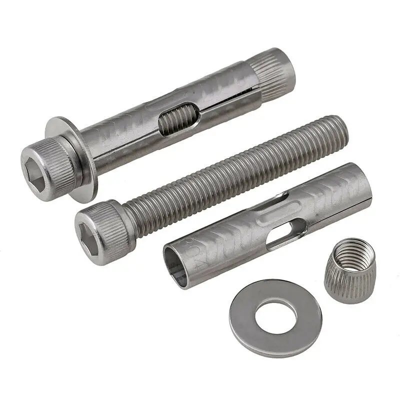 Vis d'expansion intégrée à tête hexagonale M6 M8 M10 M12, boulon d'ancrage en béton à expansion interne Allen en acier inoxydable 304