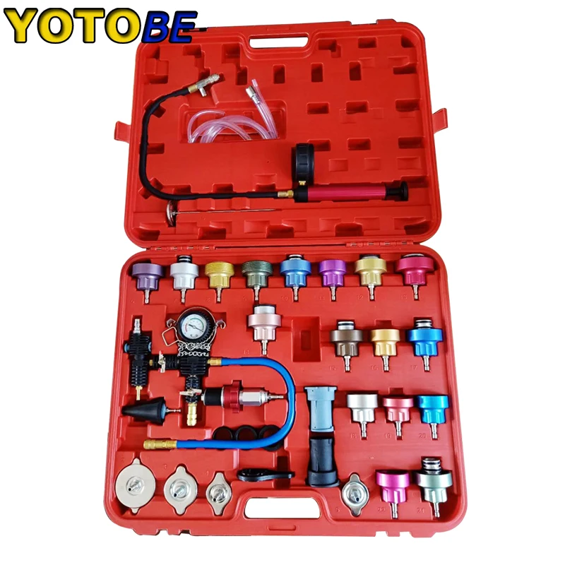 

34pcs Radiator Pressure Compression Tester Car Repair Water Tank Accurate Easy To Use Cooling System Leak Detector